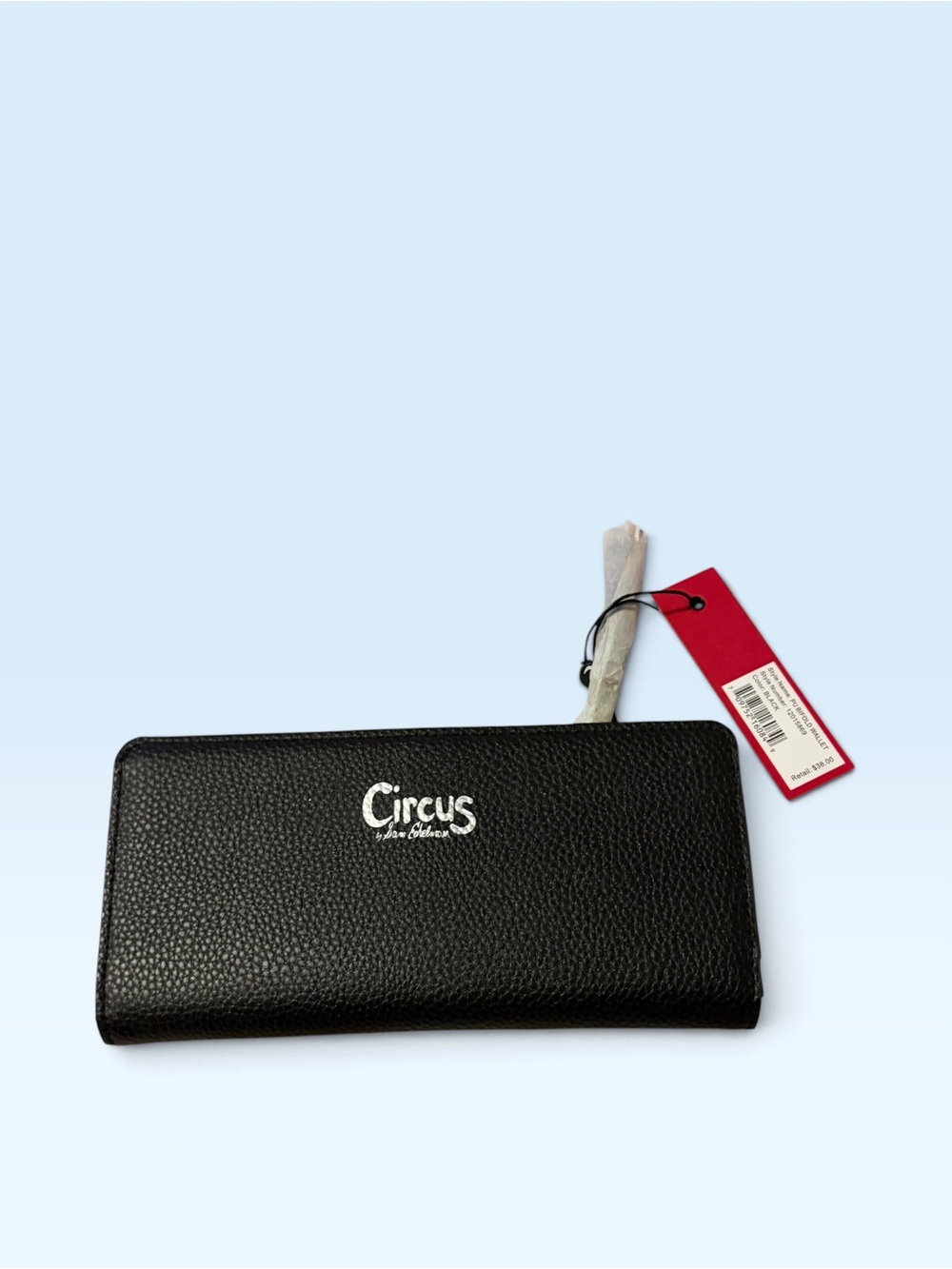 Circus by Sam Edelman Black Pebbled Continental Zip Wallet